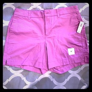 Pink Mid-Rise Twill Everyday Shorts for Women NWT